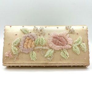 VTG 3D Beaded Floral Convertible Clutch
